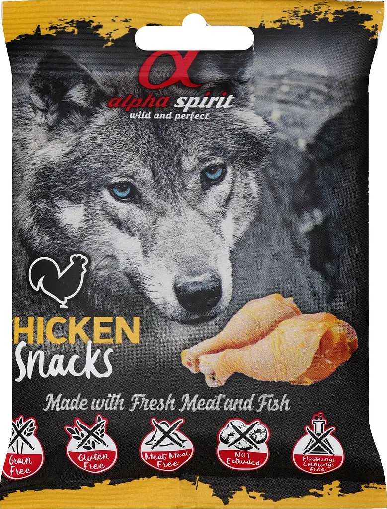 Полувлажное лакомство для собак Alpha Spirit Snacks Chicken, кубики с курицей, 50 г - фото 4