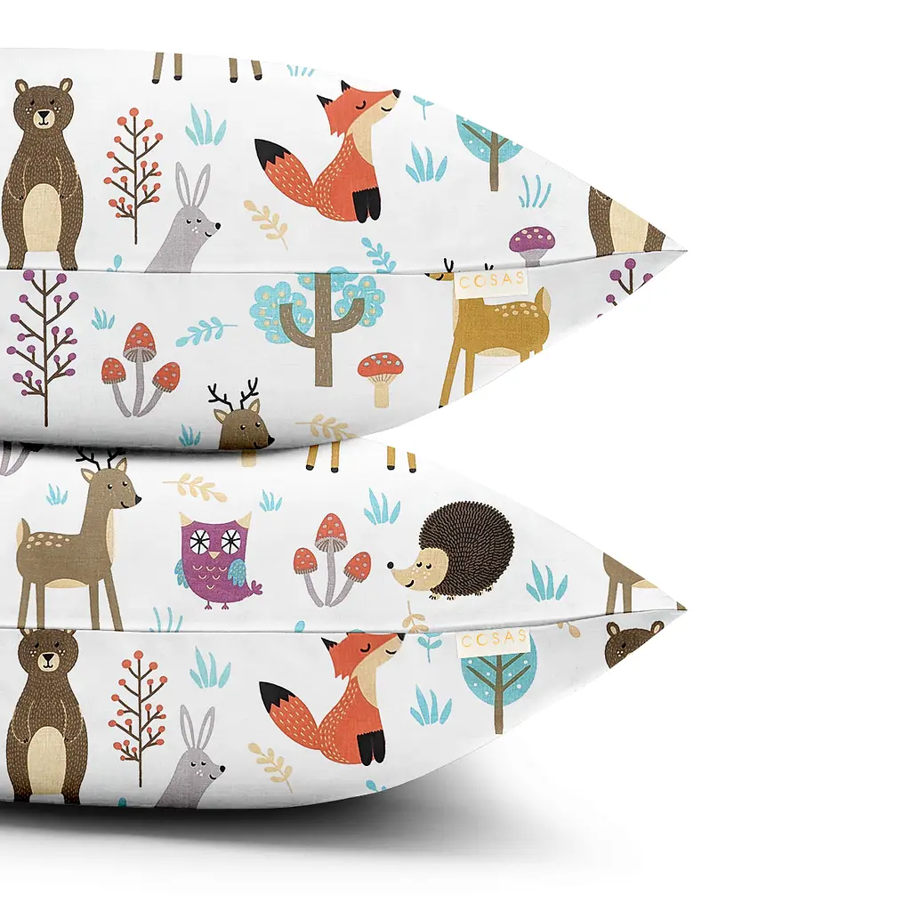 Набір наволочок Cosas Colorful animals 40х60 см бежевий (SetPillow_AnimalsMushrooms_40x60) - фото 2