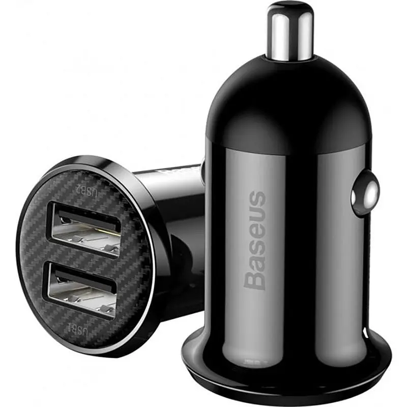 Автомобильное зарядное устройство Baseus Grain Pro 4.8A 2USB Black - фото 4