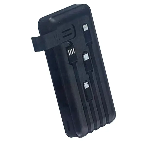 Універсальна зарядна батарея ProTech B-05 Solar 20000Mah + вбудовані кабелі + ліхтарик (Чорний) - фото 3