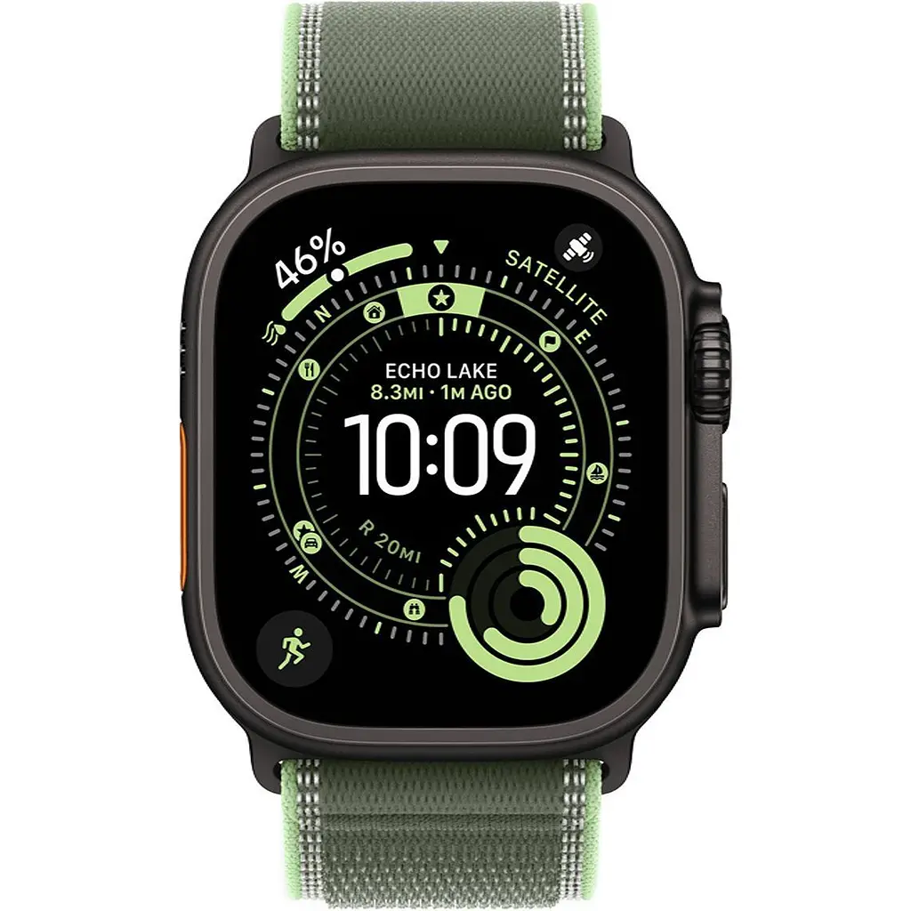 Смарт-годинник Apple Watch Ultra 3 49mm Black Titanium Case with Green/Neon Trail Loop S/M (MG9N4) - фото 2