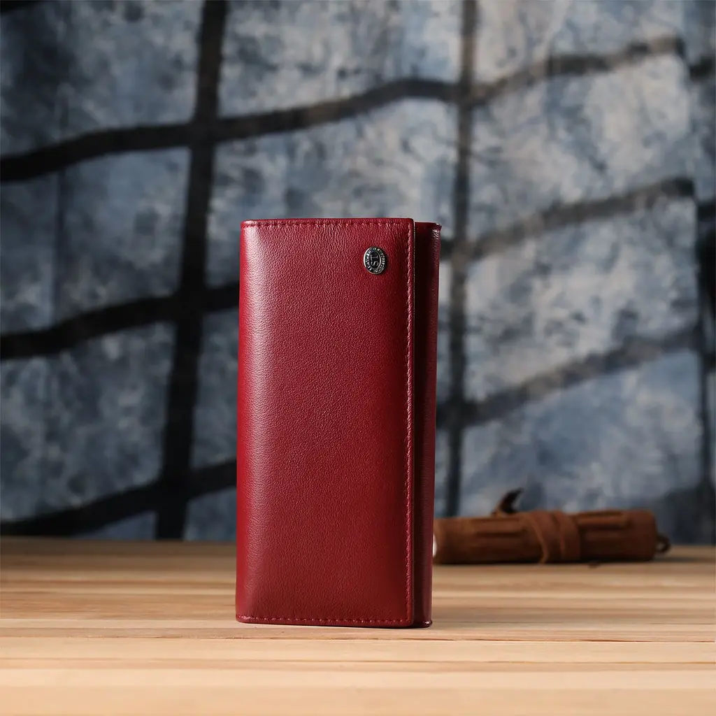 Місткий жіночий гаманець із натуральної шкіри ST Leather 23089 бордовий - фото 9
