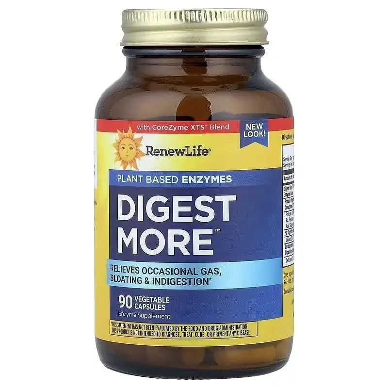 Ферменты для пищеварения Renew Life DigestMore Plant Based Enzymes 90 вегетарианских капсул - фото 3