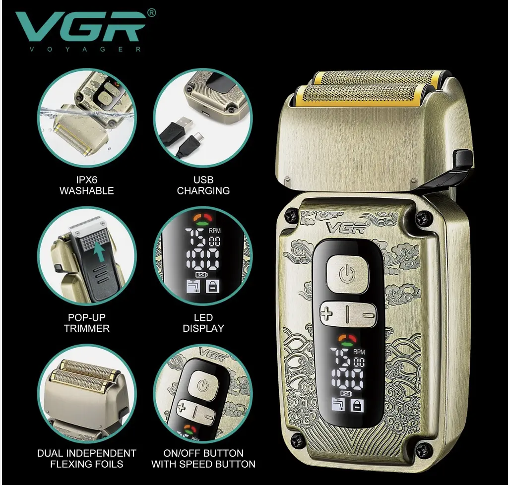 Бритва VGR V-337 для гоління та стрижки Професійна сітчаста - фото 6