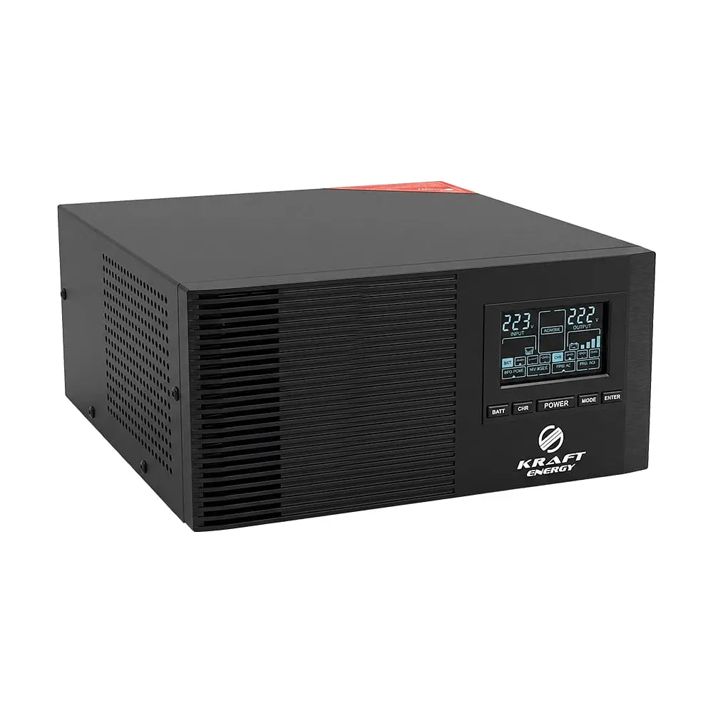 Інвертор Kraft KRF-AVR600VA/500W-12V з правильною синусоїдою під зовнішній акумулятор (42-00094) - фото 4