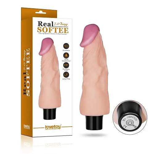 Вібратор Lovetoy Reel Softee Vibrating Dildo Flesh 7 -реалістик, 18х3.9 см - фото 5