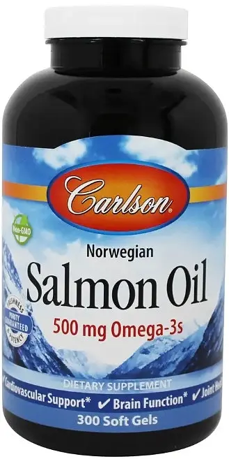 Омега 3 масло лосося Carlson Salmon Oil 500 мг 300 капс