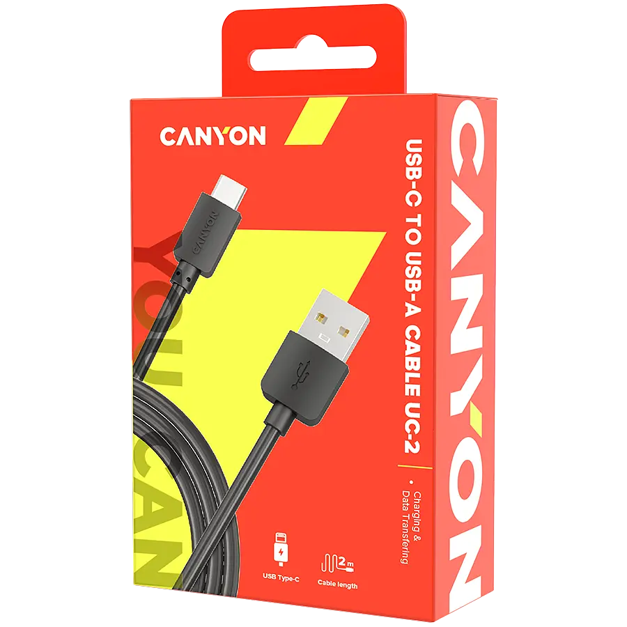 Кабель USB Type-C Canyon Charge & Data USB Type-C Чорний 1.8m (CNE-USBC2B) - фото 3
