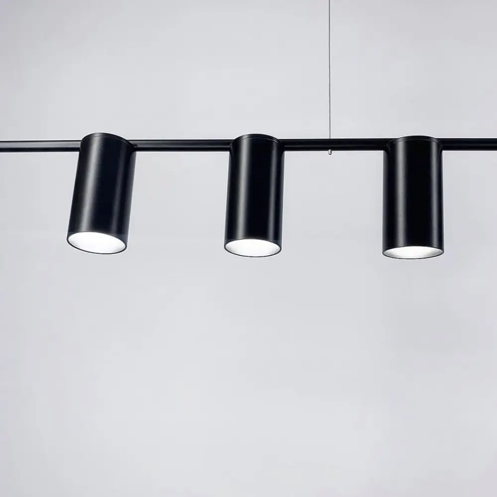 Современная линейная люстра с плафонами в виде спотов Line.F MD 8021-5 BK+BK - фото 2