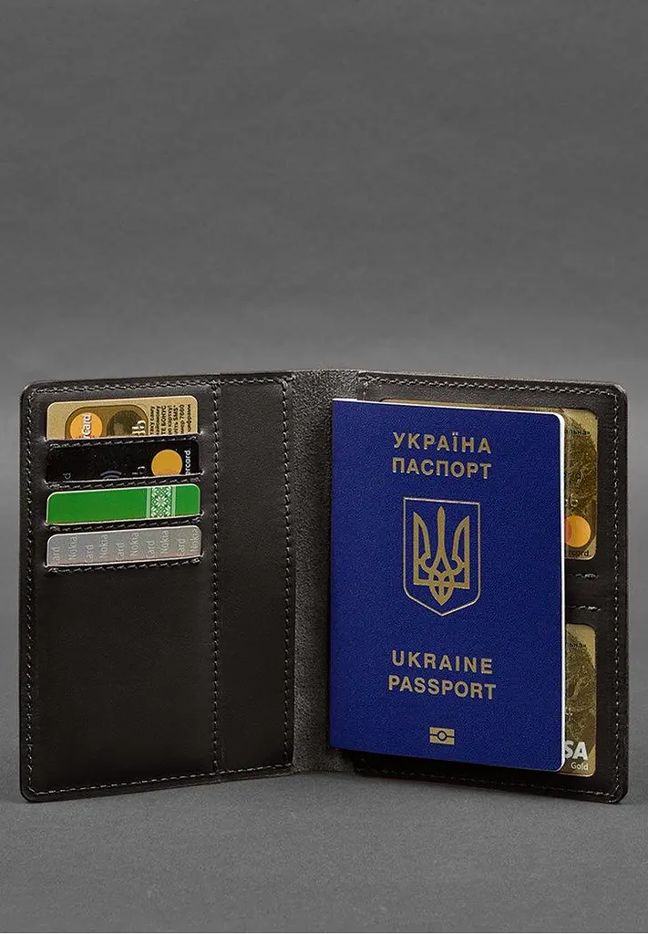 Шкіряна обкладинка-органайзер для документів 6.1 темно-коричневий краст - фото 6