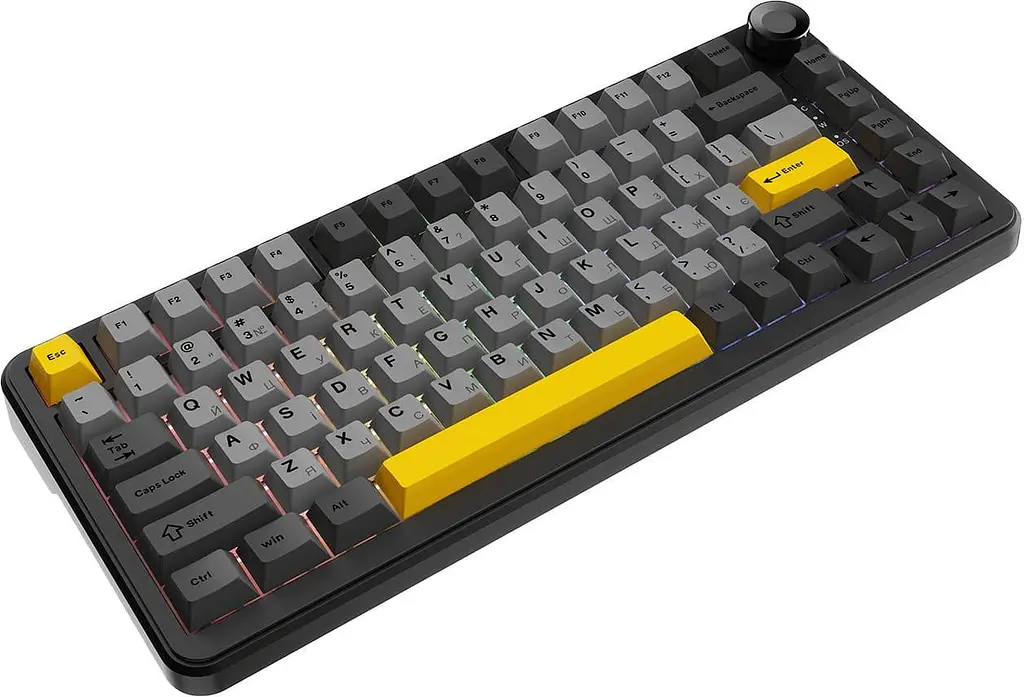 Клавіатура Ajazz AK820 MAX Magnetic switches Black Gray Yellow RGB (AK820MAX-WM-BGY) - фото 2