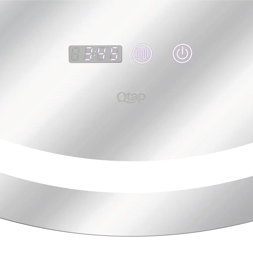 Дзеркало Qtap Mideya R800 з LED-підсвічуванням Touch, з антизапотіванням, з годинником, диммером яскравості QT2078NCR8080W - фото 6