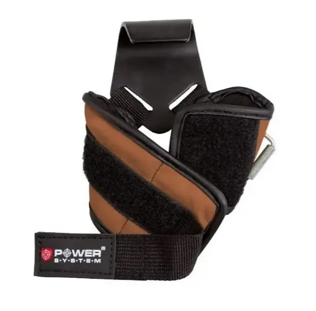 Гаки для тяги на зап'ястя Power System PS-3300 Hooks Brown XL (PS-3300_XL_Brown) - фото 3