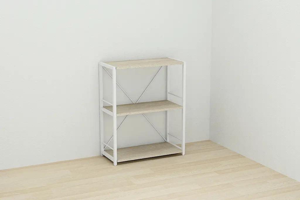 Етажерка 3/60 Ferrum-decor Серії Коннект 73x60x28 білий ДСП Дуб Сонома 16мм (FRD-104263) - фото 5