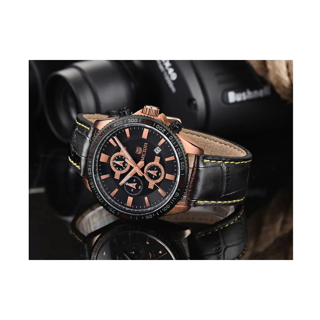Чоловічий годинник Megir MG3001 Gold Black - фото 4