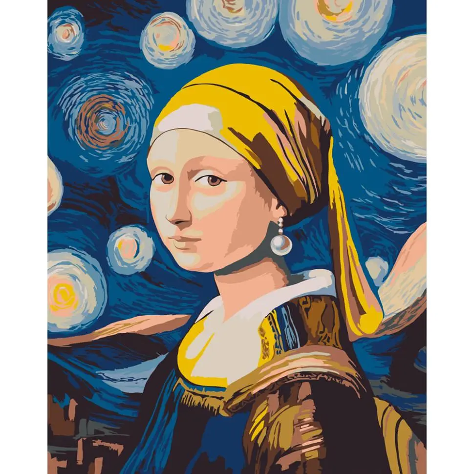 Картина за номерами ART CRAFT Мона з перловою сережкою 40x50 см Різнокольоровий (PM-194-K-1546)