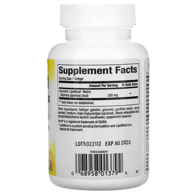 Кверцетин Quercetin 30 Softgels Natural Factors vit0005755 - фото 2