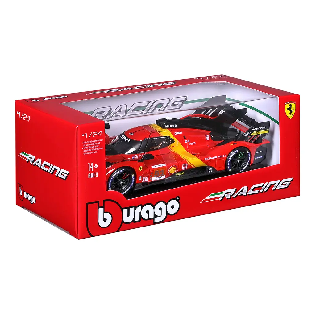 Автомодель Bburago Ferrari 499P LMH 1:24 красно-черная (18-26309) - фото 9