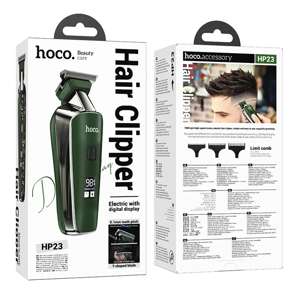 Машинка для стрижки волосся Hoco HP23 зелений - фото 6