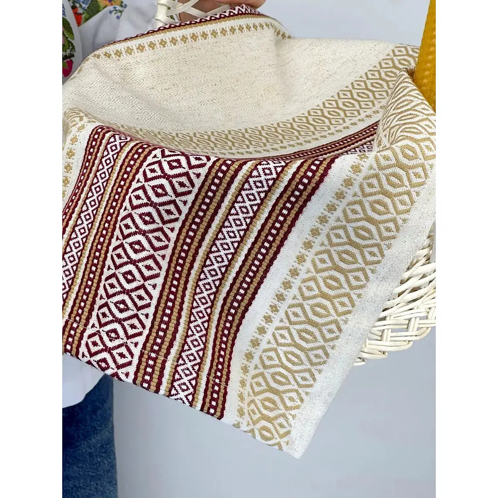 Комплект Пасхальная корзина Галичина белая с полотенцем 70х45 см Луч и свеча - фото 3