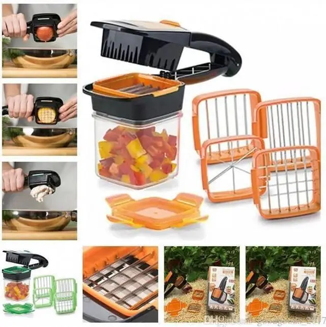 Зручна овочерізка Nicer Dicer Quick 5 в 1 універсальна кухонна терка з гострими лезами та контейнером - фото 2