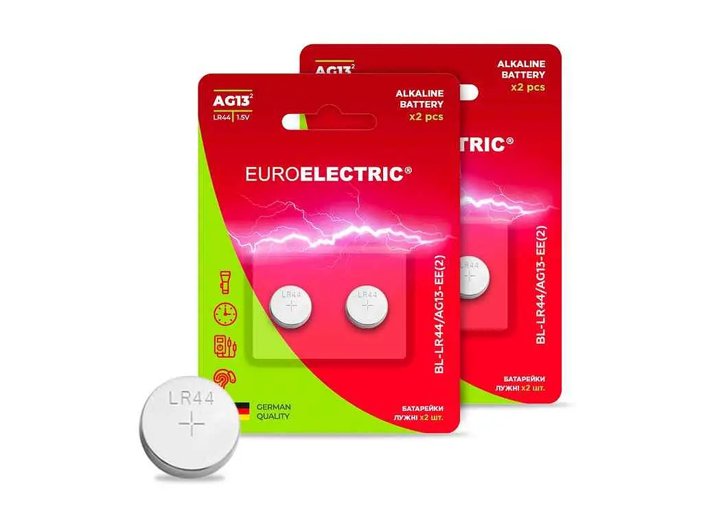 Батарейка лужна EUROELECTRIC LR44/AG13 2штшт 1,5V blister - фото 4