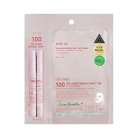 Двоетапна зміцнювальна маска з комплексом Cica Reedle 38 мл VT Cosmetics Collagen Reedle Shot 100hL Soft 2-Step Mask - фото 2