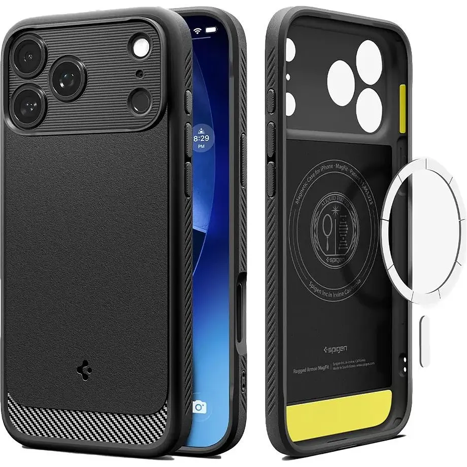 Чохол Spigen Rugged Armor with MagSafe для Apple iPhone 17 Pro Max Matte Black (ACS10263) [148549] - фото 3