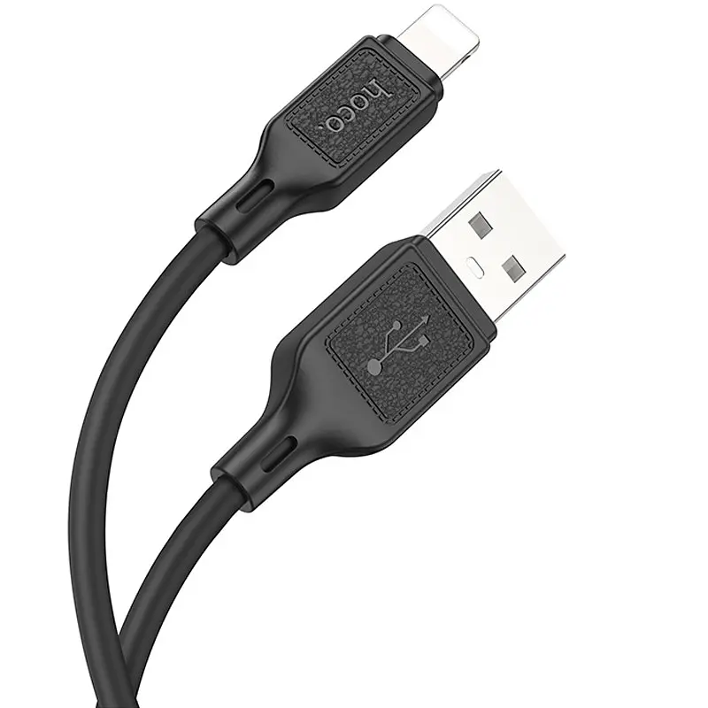 Дата кабель Hoco X90 Cool silicone USB to Lightning (1m) Black - фото 2