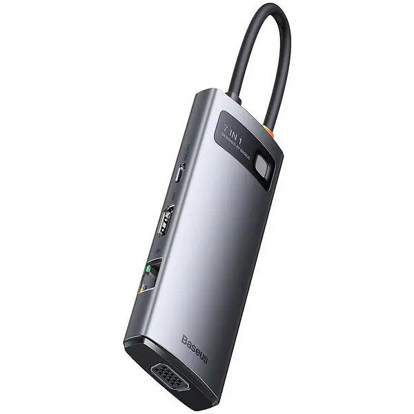 Хаб конвертер Baseus Metal Gleam Usb-C - VGA 7-in-1 WKWG040013 - фото 2