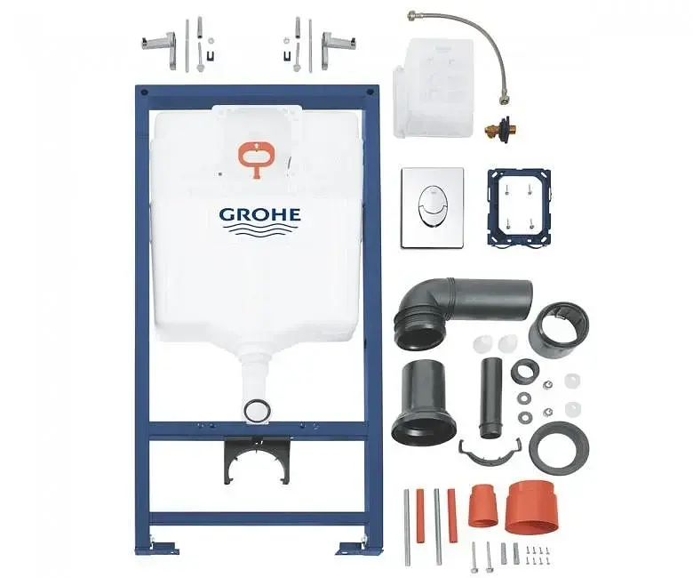 Інсталяція для унітазу Grohe Rapid SL 38721001 + овальна кнопка Skate Air Хром 30412 - фото 2