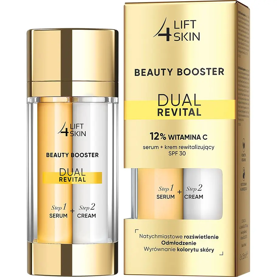 Сироватка Lift 4 Skin Beauty Booster Dual Revital 12% Vitamin C Serum + Cream SPF30+ 30 мл (2шт. х15 мл) - фото 3