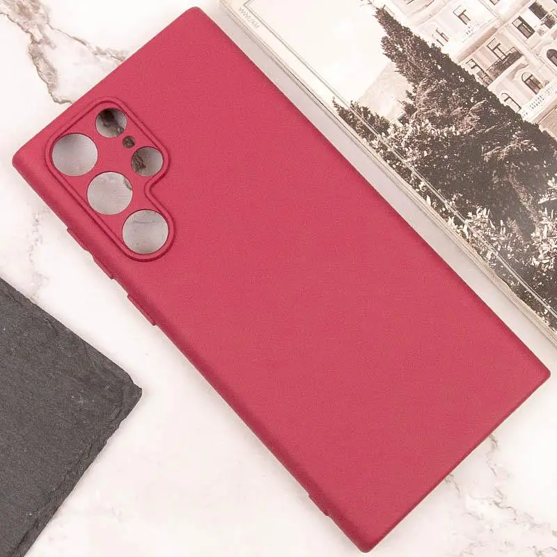 Чехол TPU Getman Liquid Silk Full Camera для Samsung Galaxy S24 Ultra Бордовый/Marsala - фото 5