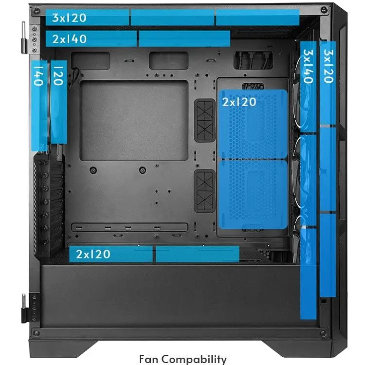 Корпус Chieftec APEX GA-01B-TG-OP 4x120 мм A-RGB, USB-C, E-ATX, без БЖ, Black (GA-01B-TG-OP) - фото 2