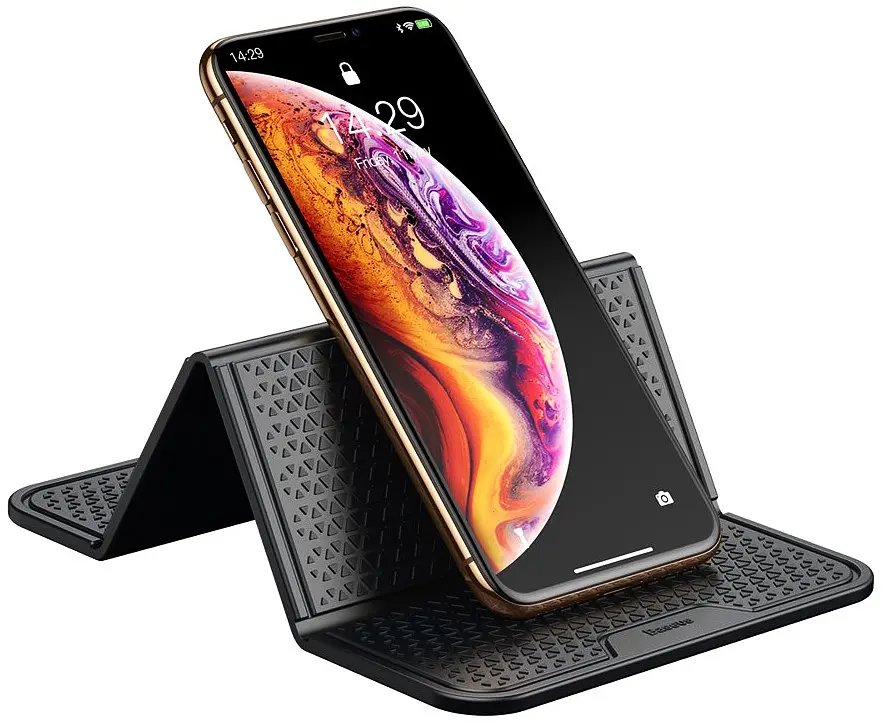 Антиковзний складаний килимок Baseus Folding Bracket Antiskid Pad Black SUWNT-01 на торпедо чорний - фото 4
