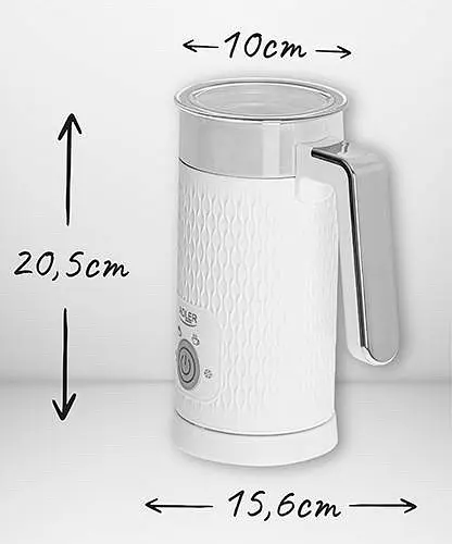 Вспениватель для молока Adler AD 4494 300 мл капучинатор белый подогрев и холодная пена - фото 9