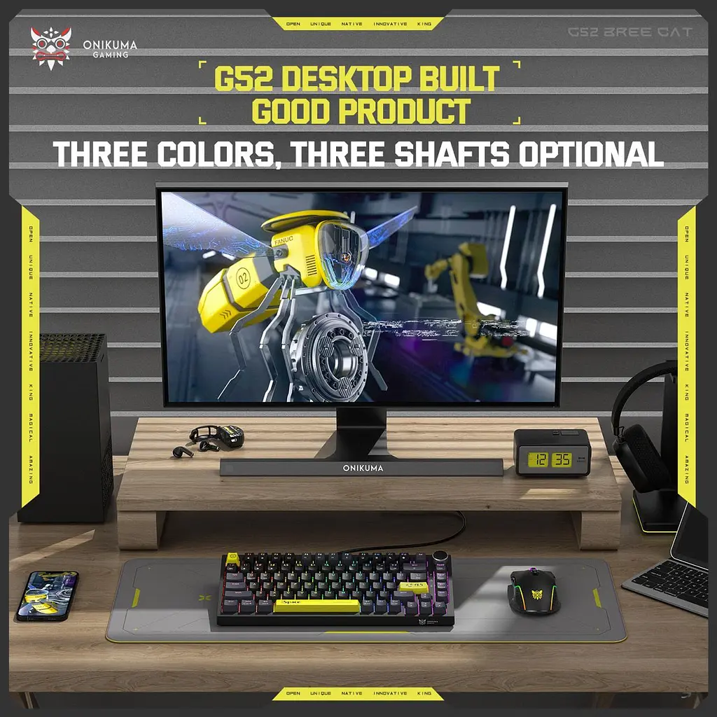 Клавіатура Onikuma бездротова ігрова G44 Pro з RGB підсвіткою Bluetooth / 2.4GHz / кабель геймерська для ПК - фото 7