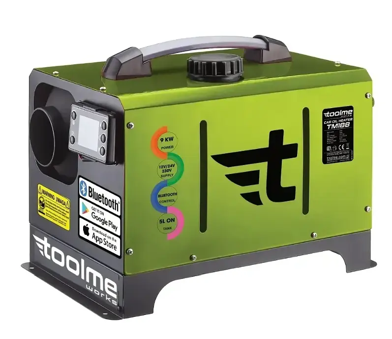 Дизельний автономний обігрівач 9 кВт TOOLME TM188 (230V/12V/24V) керування Bluetooth (Android / iOS) + пульт ДК - фото 2