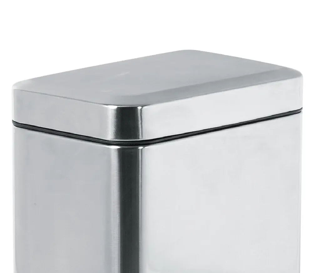 Відро для сміття з плавним закриттям прямокутне Zerix Sansa-TC0105 SS Color 5л нержавіюча сталь ZX5893, Нержавіюча сталь - фото 6