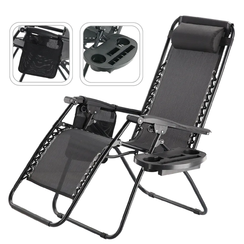 Шезлонг JUMI Relax Black до 130 кг.! - фото 4
