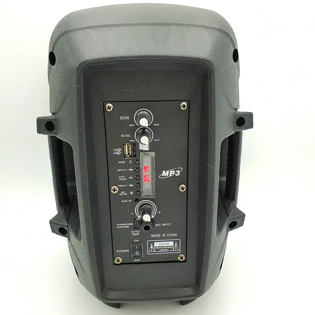 Портативна колонка бездротова акумуляторна Bluetooth караоке акустика 8" з мікрофоном USB FM 40 Вт UKC RE-258 (HS 008) чорний - фото 3