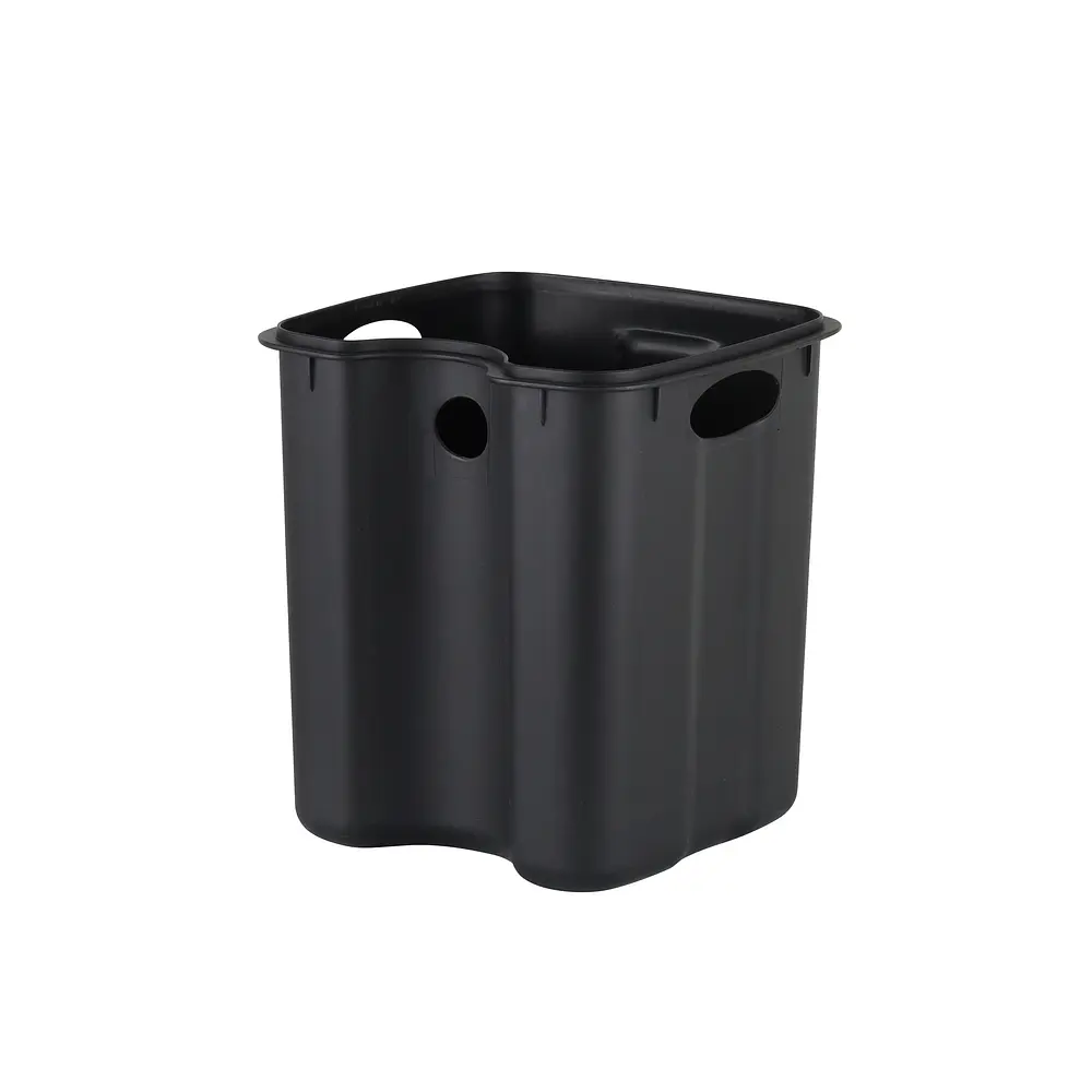 Відро для сміття з плавним закриттям квадратне Zerix Kubix-TC0106 Black 6 л Black ZX5890, Чорний матовий - фото 5