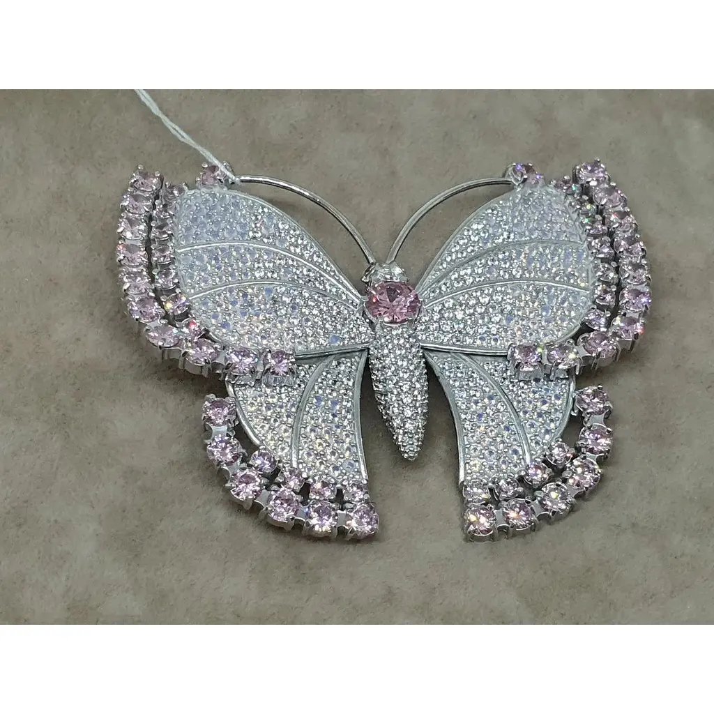 Срібна брошка Tango Метелик з фіанітами. 670061С - фото 3