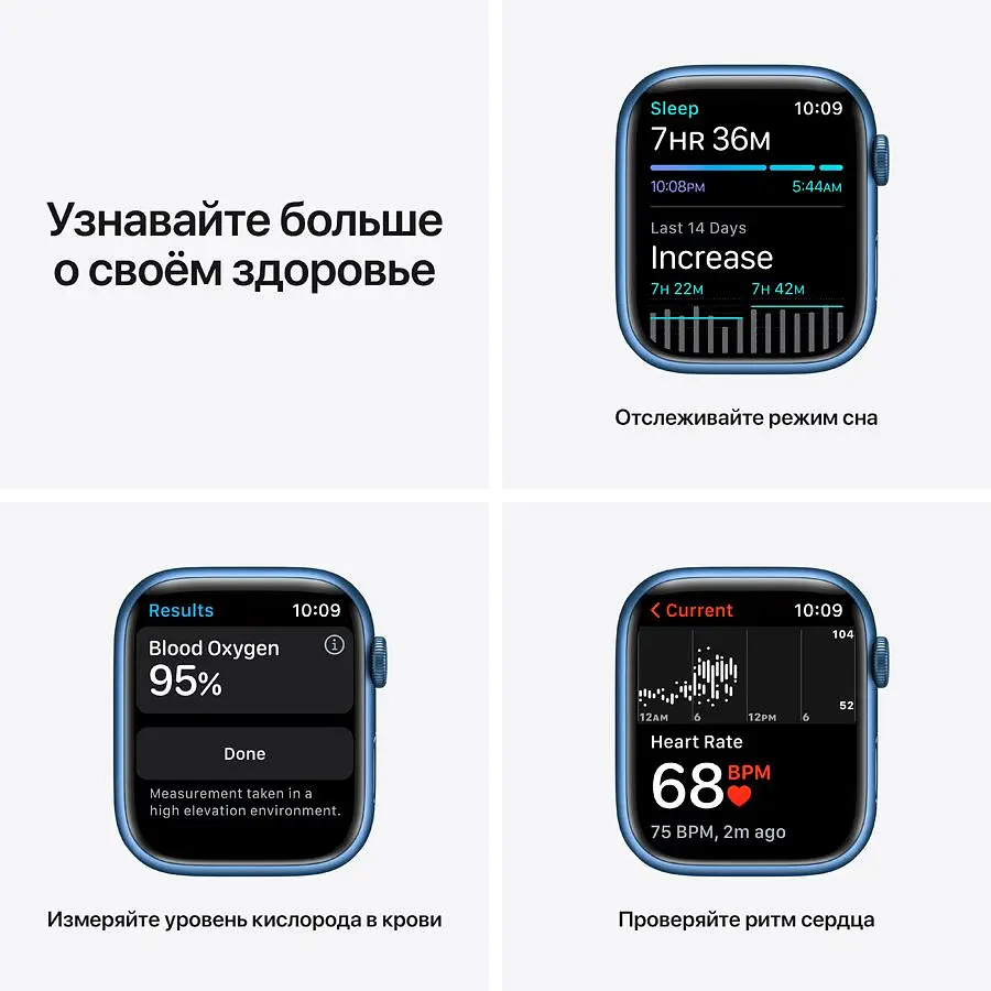 Смарт-часы Apple Watch S7 45 BLUE AL ABY SP GPS-RUS (Grade C) Seller Refurbished - фото 4