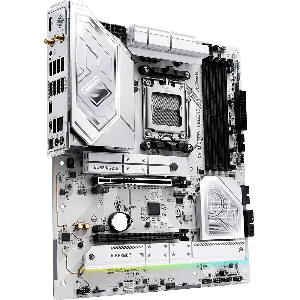 Материнська плата ASRock X870 STEEL LEGEND WIFI (AM5/X870, 4*DDR5, 2xPCIex16, HDMI/USB4, 4xSATA, 3xM.2, 2.5GLan, ATX) (X870 STEEL LEGEND WIFI) - фото 5