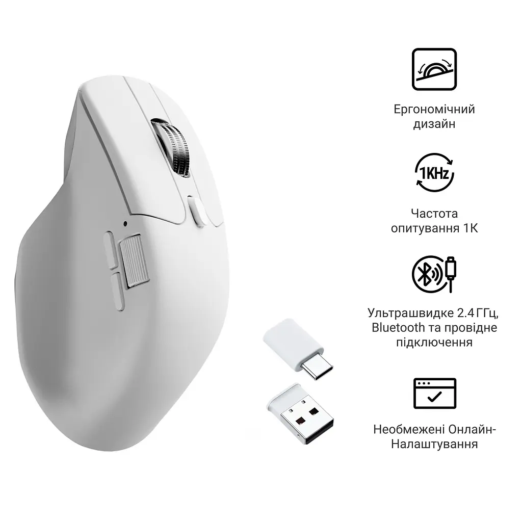 Миша бездротова Keychron M6S WL White (M6S-B72) - фото 6