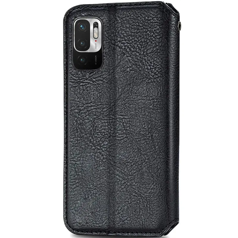 Кожаный чехол-книжка GETMAN Cubic (PU) для Xiaomi Redmi Note 10 5G / Poco M3 Pro Черный - фото 3