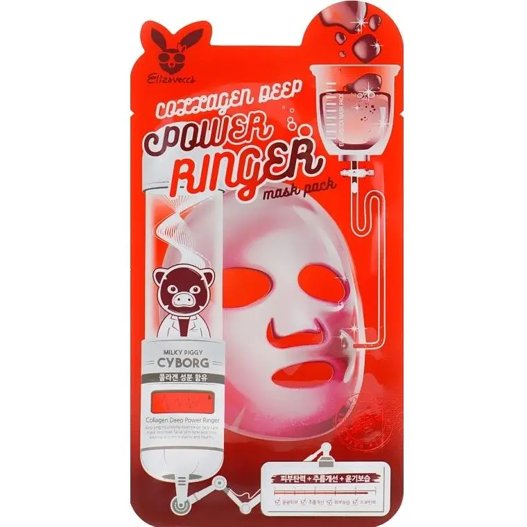 Зволожувальна тканинна маска з колагеном 23 мл Elizavecca Face Care Collagen Deep Power Mask Pack - фото 2