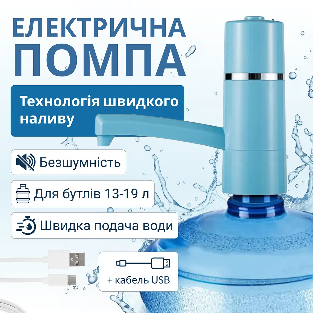 Електрична помпа для води ViO E4, блакитна - фото 10