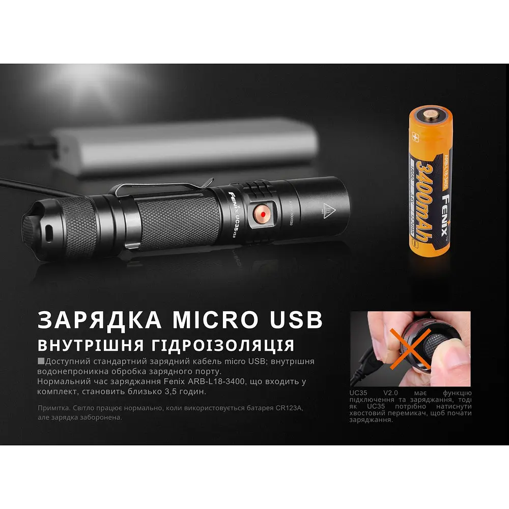 Ліхтар ручний Fenix UC35 V20 CREE XP-L HI V3 - фото 10